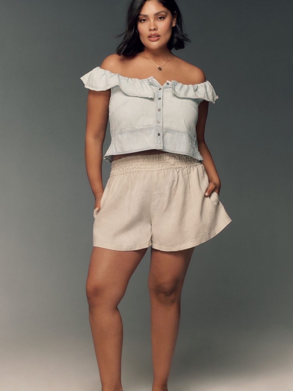 PILCRO | Ruffle-Collar Top - Picture 3 of 10